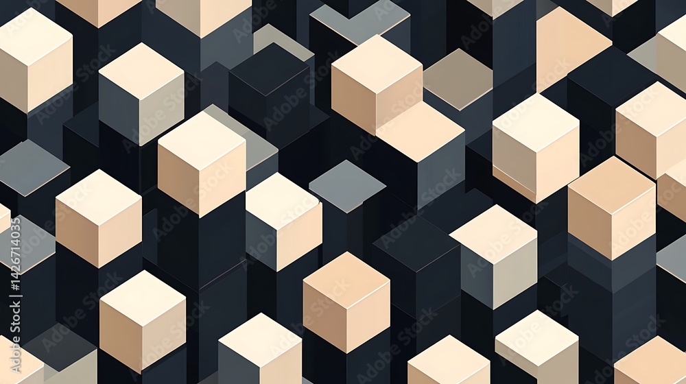 Poster abstract cubic pattern background.