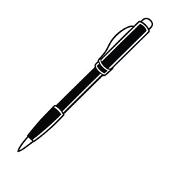 Elegant black and white ballpoint pen illustration for writing and business applications