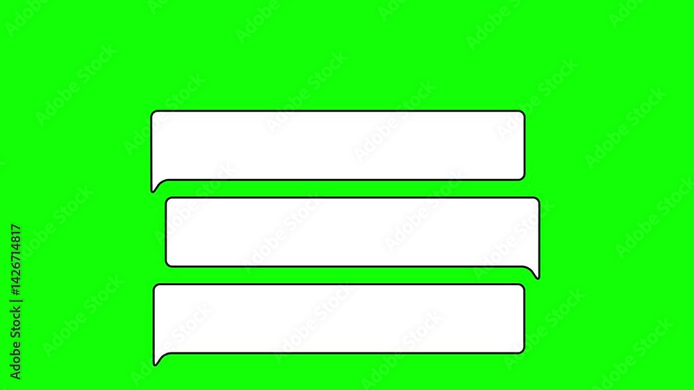 Poster chat bubble green screen animation message or chat box chroma key 4k animation messaging animation s