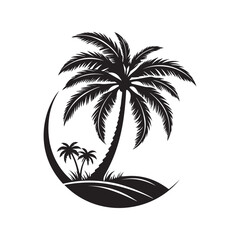 palm tree vector silhouette clip art illustration