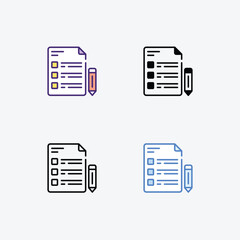 Test  icons set in different style vector stock illustration