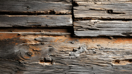 Naklejka premium Weathered Wooden Texture Rustic Brown Gray Boards Aged Wood