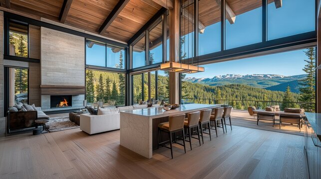 Modern mountain home interior