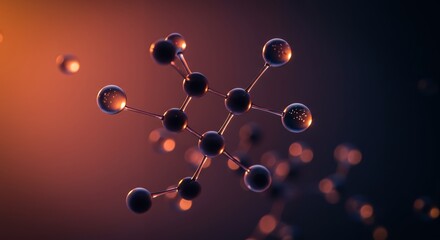 Obraz premium Molecular Structure with Abstract Background