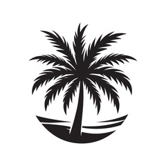 palm tree vector silhouette clip art illustration