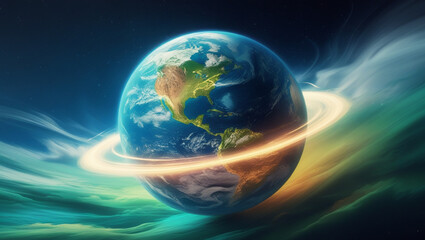 Fototapeta premium earth and sun