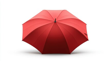 A closed umbrella isolated on a pure white background, realistic lighting and shadow, ideal for cut-out and compositing