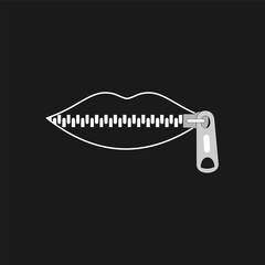 Shut your mouth, zipper mouth illustration, closed lips. © Aamir Gfx