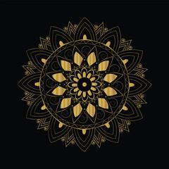 Luxury Black & Gold Mandala Pattern – High-Res Background