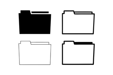 set of Folder silhouette vector illustration