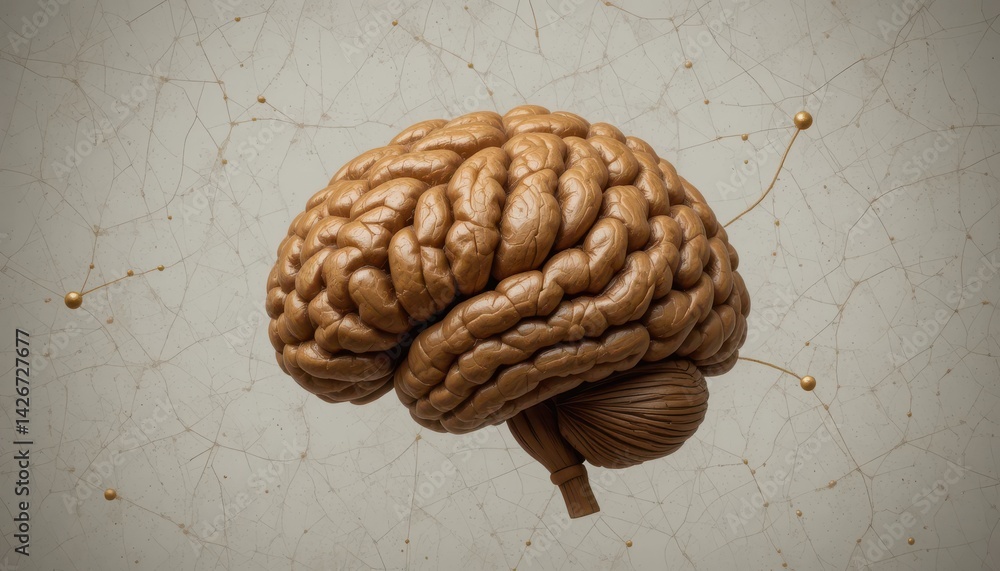 Poster brain model with network connections visualization