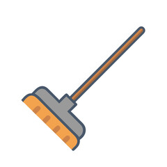 Floor Mop with Long Stick Icon Design