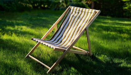 chaise lounge on the grass