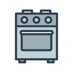 Gas Range Stove with Burners Icon Design