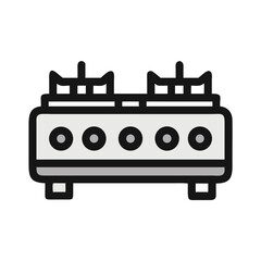 Gas Range Stove with Burners Icon Design