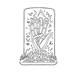 Symbolic Hand Displaying Palmistry Graphic Concept