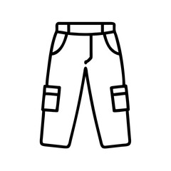 cargo pants clothing dresses line drawn outline vector art - illustration of cargo pants fashion clothes isolated transparent background