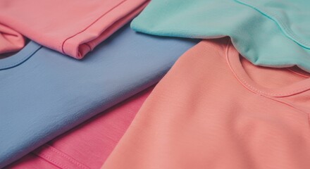 Colorful T-shirts Closeup