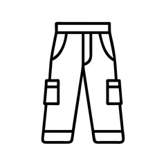 cargo pants clothing dresses line drawn outline vector art - illustration of cargo pants fashion clothes isolated transparent background
