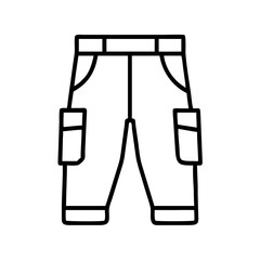 cargo pants clothing dresses line drawn outline vector art - illustration of cargo pants fashion clothes isolated transparent background