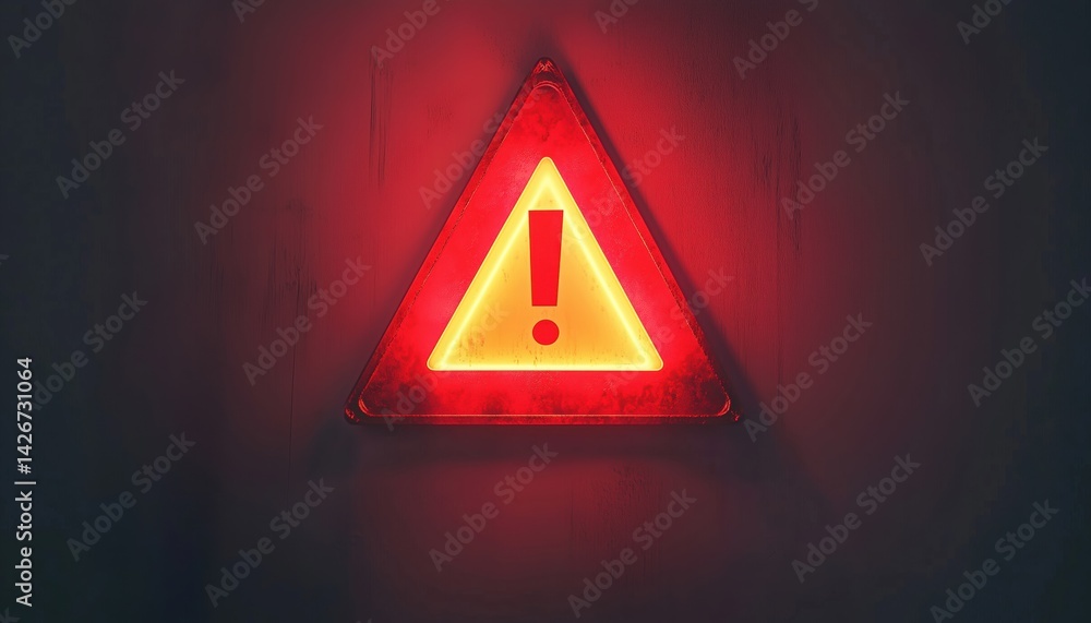 Aufkleber red warning sign symbol: alert safety danger caution message with exclamation triangle information o