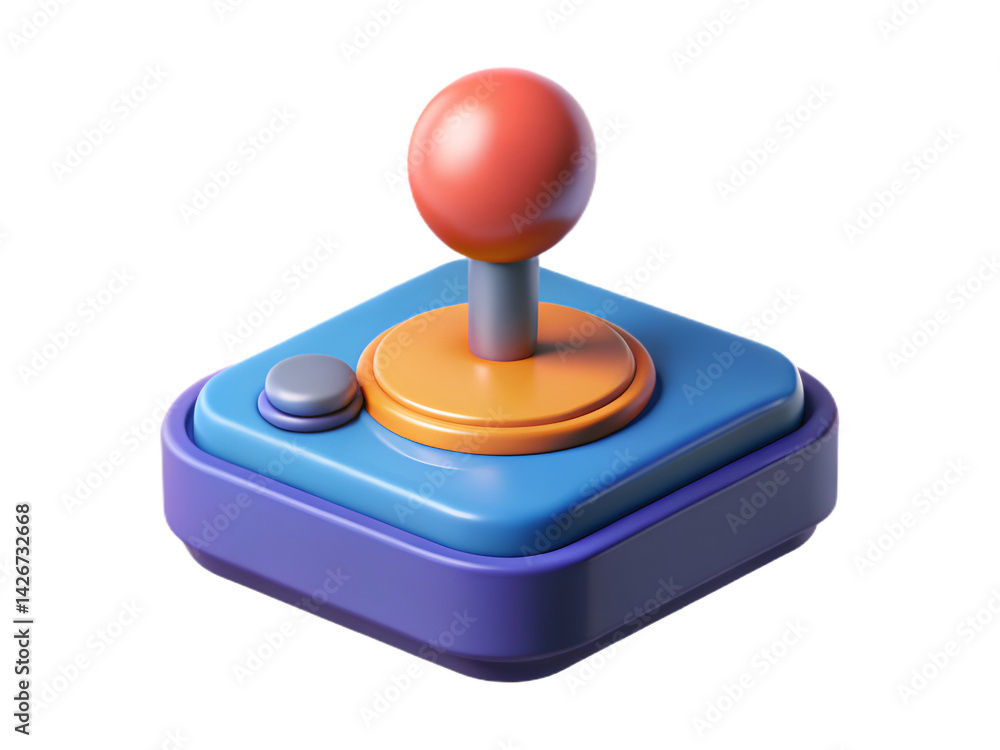 Poster retro gaming joystick controller colorful design