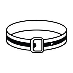 Santa claus belt vector illustration christmas costume accessory icon black outline on white