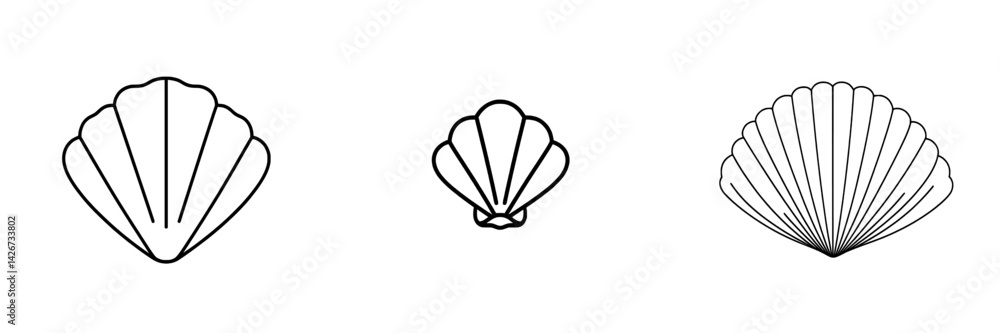 Poster simple shell icon vector illustration suitable for various design projects and creative applications