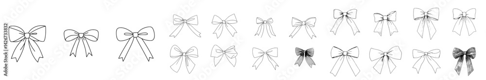 Poster decorative bow icon vector illustrations for various design applications and creative projects
