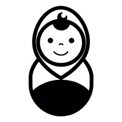 Cute Baby Icons in Different Wraps line art vector design