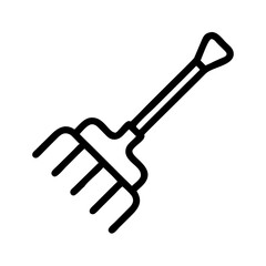 Hand Cultivator Garden Rake Tool Icon Design