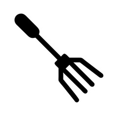 Hand Cultivator Garden Rake Tool Icon Design