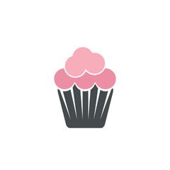 delicious cupcake icon vector illustration template design