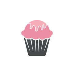 delicious cupcake icon vector illustration template design
