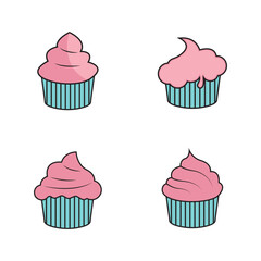 delicious cupcake icon vector illustration template design