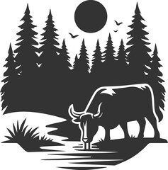 Angus cattle silhouette