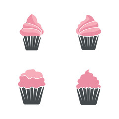 delicious cupcake icon vector illustration template design