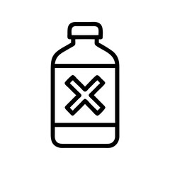 Hazardous Bottle with X Warning Icon Design