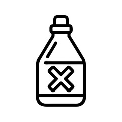 Hazardous Bottle with X Warning Icon Design