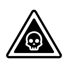 Hazard Triangle with Skull Face Icon Design