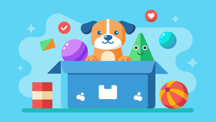 Fototapeta premium A customizable toy box app where you can add your pets favorite toys for them to play with.. Vector illustration