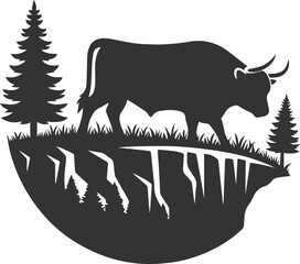 Angus cattle silhouette