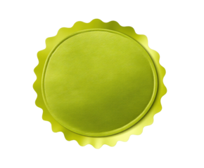 Bright green circular badge for branding and design purposes