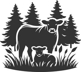 Angus cattle silhouette