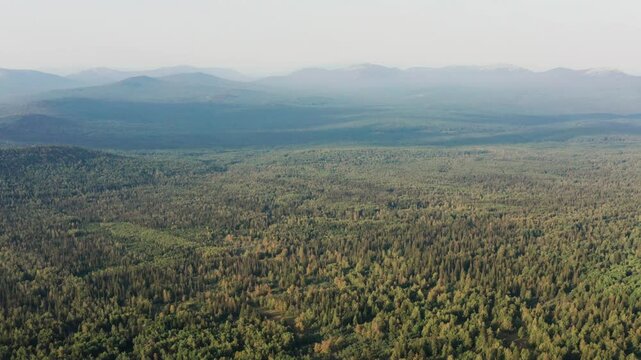 Southern Urals, Zyuratkul National Park: Zyuratkul Ridge. Aerial view.