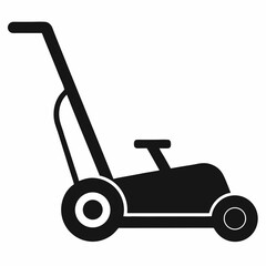 Lawnmower icon silhouette vector illustration