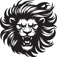 Fierce Lion Head Vector – Bold Tribal Tattoo & Logo Design