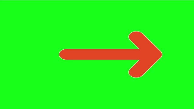 Red Arrow animation chrome key video, Red Arrow animation green screen  video