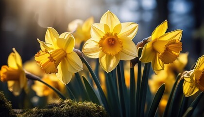Fototapeta premium yellow daffodils