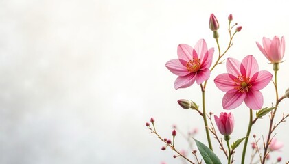 Obraz premium Delicate, small-scale floral print on white background, floral wallpaper, wallpaper, elegant floral